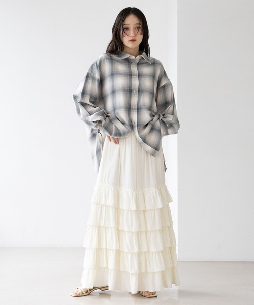 RAGEBLUE（レイジブルー）の「フリルティアードスカート（スカート・レディース・ブラック/ブラック系/ホワイト/ブラウン系・FREE）」の5枚目の写真