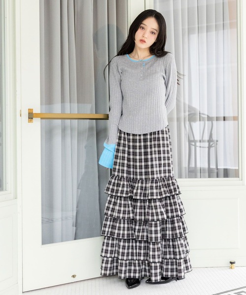 RAGEBLUE（レイジブルー）の「フリルティアードスカート（スカート・レディース・ブラック/ブラック系/ホワイト/ブラウン系・FREE）」の17枚目の写真