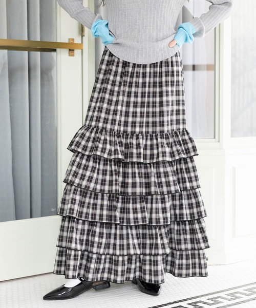 RAGEBLUE（レイジブルー）の「フリルティアードスカート（スカート・レディース・ブラック/ブラック系/ホワイト/ブラウン系・FREE）」の19枚目の写真