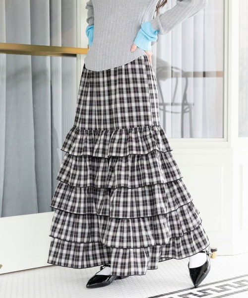 RAGEBLUE（レイジブルー）の「フリルティアードスカート（スカート・レディース・ブラック/ブラック系/ホワイト/ブラウン系・FREE）」の20枚目の写真