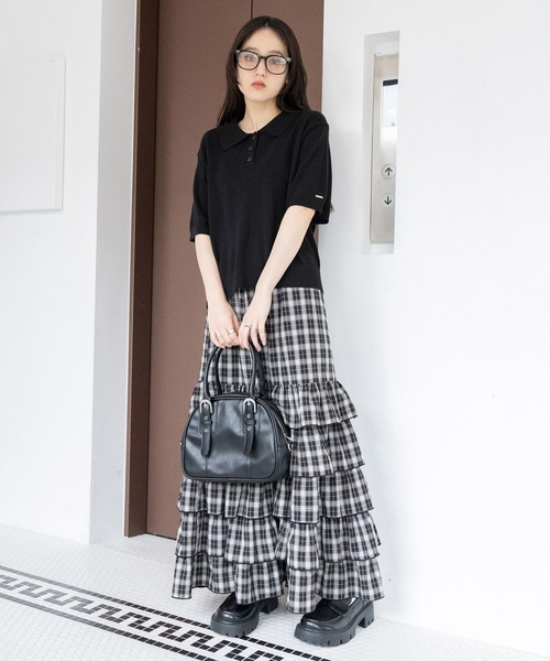 RAGEBLUE（レイジブルー）の「フリルティアードスカート（スカート・レディース・ブラック/ブラック系/ホワイト/ブラウン系・FREE）」の22枚目の写真