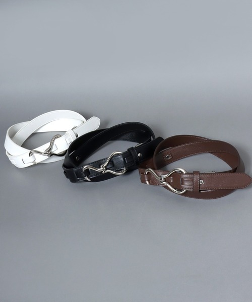 ANPAS(アンパス)の「30mm Faux Leather Hook Belt/フェイクレザーフックベルト 30㎜幅 メンズ レディース ユニセックス(ベルト・メンズ・ブラック/ブラウン/ホワイト・FREE)」の6枚目の写真