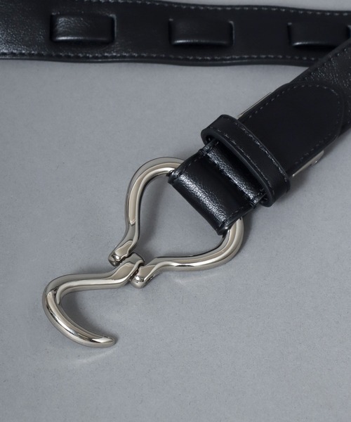 ANPAS(アンパス)の「30mm Faux Leather Hook Belt/フェイクレザーフックベルト 30㎜幅 メンズ レディース ユニセックス(ベルト・メンズ・ブラック/ブラウン/ホワイト・FREE)」の4枚目の写真