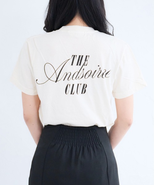 Bonjour Sagan(ボンジュールサガン)の「【&soiree】ピグメントプリントTシャツ(メッセージロゴ)(Tシャツ/カットソー・レディース・ブルー/アイボリー/ブラック・MEDIUM/FREE)」の19枚目の写真