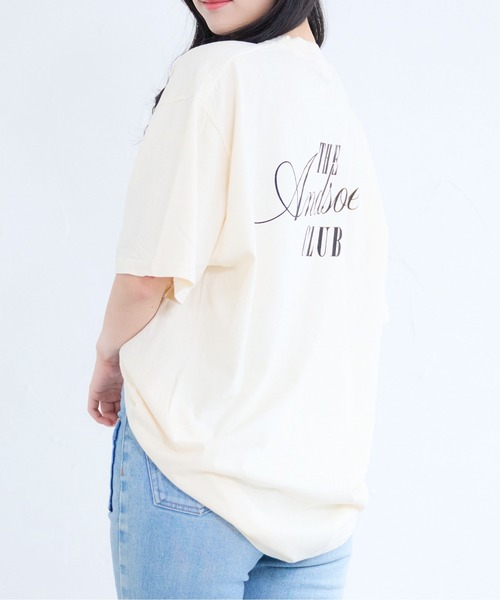 Bonjour Sagan(ボンジュールサガン)の「【&soiree】ピグメントプリントTシャツ(メッセージロゴ)(Tシャツ/カットソー・レディース・ブルー/アイボリー/ブラック・MEDIUM/FREE)」の14枚目の写真