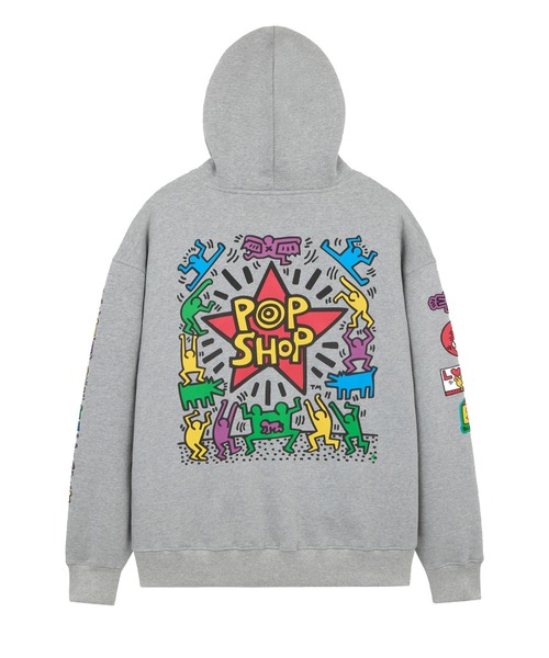 Alpha Industries(アルファインダストリーズ)の「Alpha Industries/アルファインダストリーズ/Keith Haring X Alpha POP SHOP GRAPHIC HOODIE/ キース へリング ポップアップ ショップ グラフィック フーディー(パーカー・メンズ・グレー・MEDIUM/X-LARGE/LARGE/SMALL)」の3枚目の写真