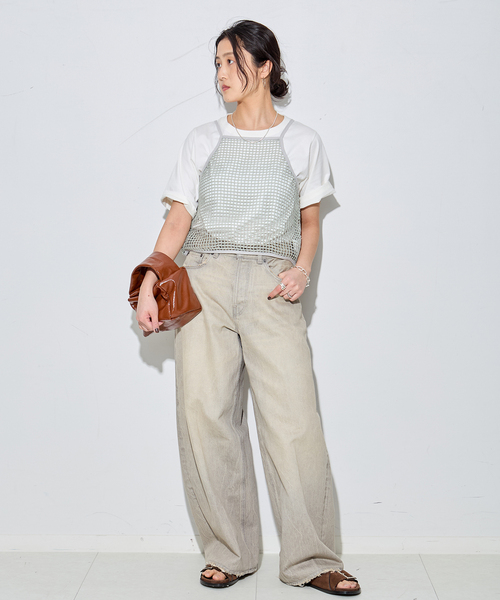JANE SMITH / JOHN SMITH(ジェーンスミスジョンスミス)の「【JANE SMITH/ジェーンスミス】SQUARE MESH CAMISOLE:キャミソール(キャミソール・レディース・ベージュ/チャコールグレー・38)」の18枚目の写真