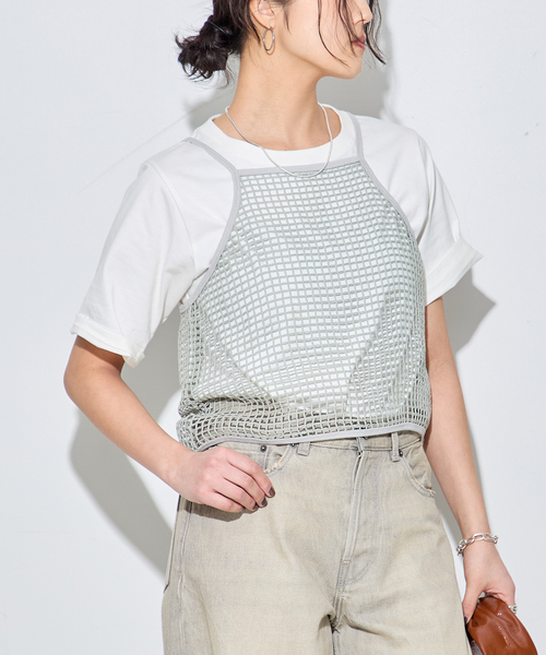 JANE SMITH / JOHN SMITH(ジェーンスミスジョンスミス)の「【JANE SMITH/ジェーンスミス】SQUARE MESH CAMISOLE:キャミソール(キャミソール・レディース・ベージュ/チャコールグレー・38)」の17枚目の写真