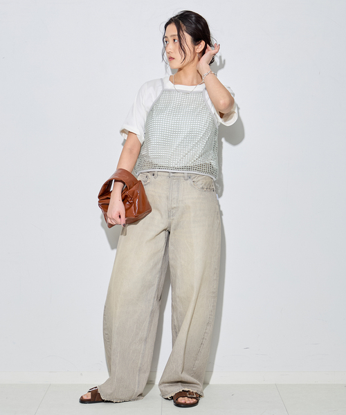 JANE SMITH / JOHN SMITH(ジェーンスミスジョンスミス)の「【JANE SMITH/ジェーンスミス】SQUARE MESH CAMISOLE:キャミソール(キャミソール・レディース・ベージュ/チャコールグレー・38)」の14枚目の写真
