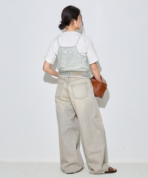 JANE SMITH / JOHN SMITH(ジェーンスミスジョンスミス)の「【JANE SMITH/ジェーンスミス】SQUARE MESH CAMISOLE:キャミソール(キャミソール・レディース・ベージュ/チャコールグレー・38)」の13枚目の写真