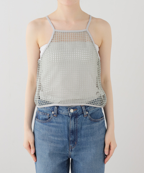 JANE SMITH / JOHN SMITH(ジェーンスミスジョンスミス)の「【JANE SMITH/ジェーンスミス】SQUARE MESH CAMISOLE:キャミソール(キャミソール・レディース・ベージュ/チャコールグレー・38)」の4枚目の写真