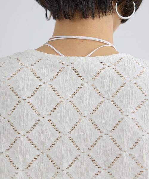 SALON adam et rope'（サロン アダム エ ロペ）の「Cafissiチョーカー付きノースリーブプルオーバー / セットアップ対応（その他トップス・レディース・オフホワイト/ブラック・FREE）」の18枚目の写真