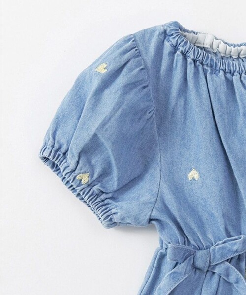 BRANSHES（ブランシェス）の「【おそろい】ハート刺しゅうデニムトップス＆ブルマセット（その他ベビー用品・キッズ・ブルー/サックスブルー・80/70）」の5枚目の写真