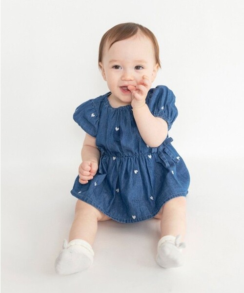 BRANSHES（ブランシェス）の「【おそろい】ハート刺しゅうデニムトップス＆ブルマセット（その他ベビー用品・キッズ・ブルー/サックスブルー・80/70）」の11枚目の写真