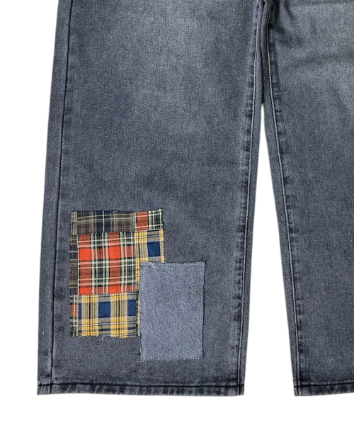 SK8ER ROCK(スケーターロック)の「Patchwork Denim Wide Pants ((charcoal))(デニムパンツ・レディース・その他・SMALL/MEDIUM/LARGE)」の7枚目の写真