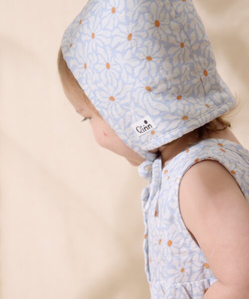 CIAOPANIC TYPY（チャオパニックティピー）の「【BABY】【Qinn】ダブルガーゼボンネット綿100％（その他ベビーウェア・キッズ・ホワイト/サックスブルー/ブラウン・ONE SIZE）」の3枚目の写真