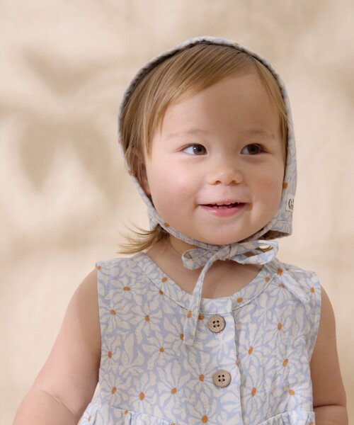 CIAOPANIC TYPY（チャオパニックティピー）の「【BABY】【Qinn】ダブルガーゼボンネット綿100％（その他ベビーウェア・キッズ・ホワイト/サックスブルー/ブラウン・ONE SIZE）」の6枚目の写真