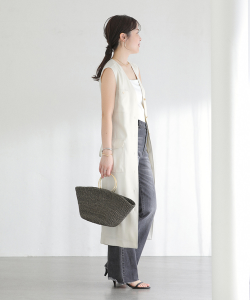 La TOTALITE（ラトータリテ）の「【洗える】ジレ2WAYワンピース（ワンピース・レディース・ホワイト/チャコールグレー・38/36）」の9枚目の写真