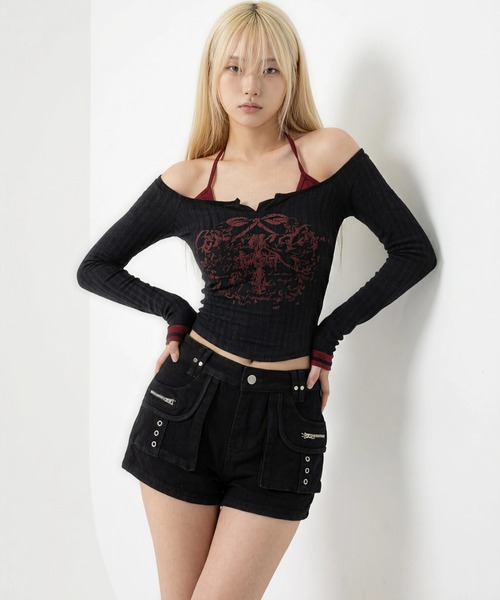 .KOM(ドットコム)の「A'GEM/9 × .kom 『.KOM/ドットケーオーエム』Utility Cargo Shorts /カーゴショートパンツ(その他パンツ・レディース・ブラック/カーキ・S/M)」の3枚目の写真