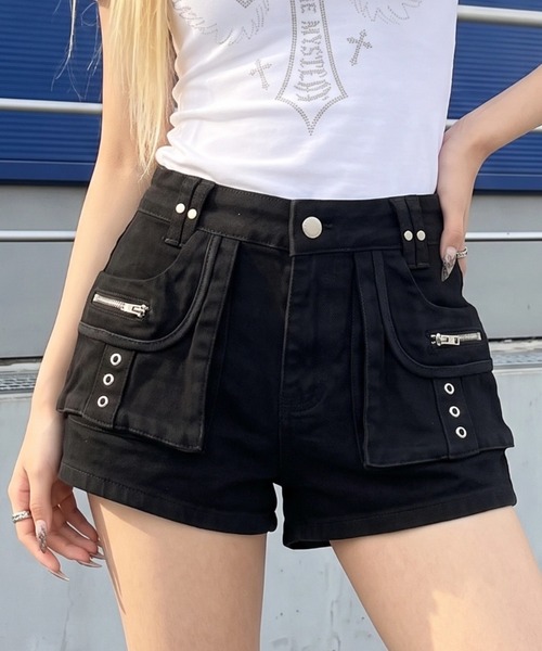 .KOM(ドットコム)の「A'GEM/9 × .kom 『.KOM/ドットケーオーエム』Utility Cargo Shorts /カーゴショートパンツ(その他パンツ・レディース・ブラック/カーキ・S/M)」の10枚目の写真