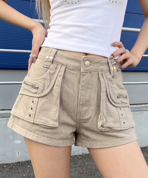 .KOM(ドットコム)の「A'GEM/9 × .kom 『.KOM/ドットケーオーエム』Utility Cargo Shorts /カーゴショートパンツ(その他パンツ・レディース・ブラック/カーキ・S/M)」の11枚目の写真