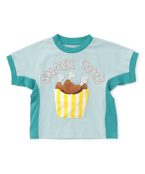 BIT'Z(ビッツ)の「【接触冷感/知育】スナックタイム仕掛け半袖Tシャツ(Tシャツ/カットソー・キッズ・マスタード/ターコイズブルー・120/110/100/95/90/80)」の2枚目の写真