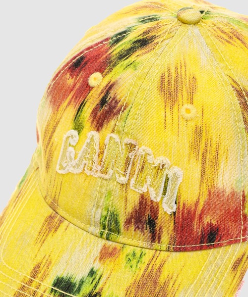 GANNI(ガニー)の「Washed Cotton Print Canvas Cap(キャップ・レディース・その他2/その他1・ONE SIZE)」の4枚目の写真