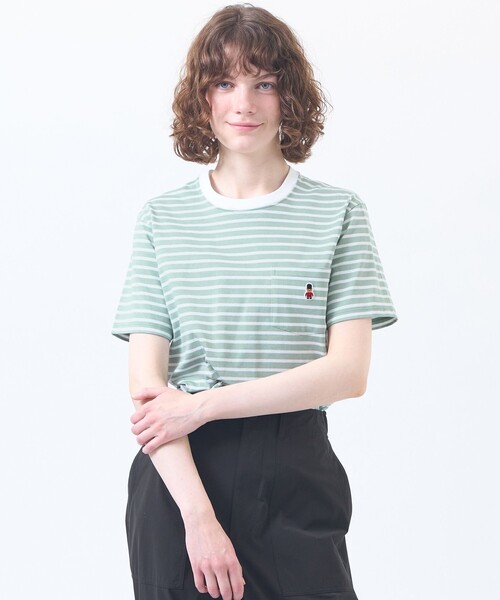 MACKINTOSH PHILOSOPHY(マッキントッシュ フィロソフィー)の「バッキンガムベア バスクボーダーポケTシャツ(Tシャツ/カットソー・レディース・ブルー系その他3/グレー系その他/ブルー・38)」の3枚目の写真