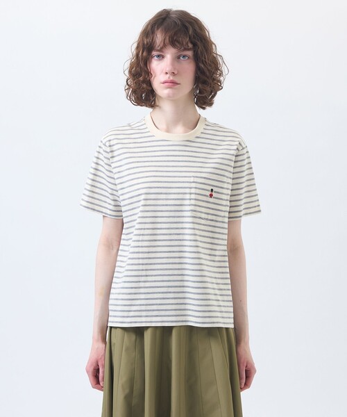 MACKINTOSH PHILOSOPHY(マッキントッシュ フィロソフィー)の「バッキンガムベア バスクボーダーポケTシャツ(Tシャツ/カットソー・レディース・ブルー系その他3/グレー系その他/ブルー・38)」の7枚目の写真