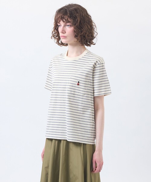 MACKINTOSH PHILOSOPHY(マッキントッシュ フィロソフィー)の「バッキンガムベア バスクボーダーポケTシャツ(Tシャツ/カットソー・レディース・ブルー系その他3/グレー系その他/ブルー・38)」の8枚目の写真