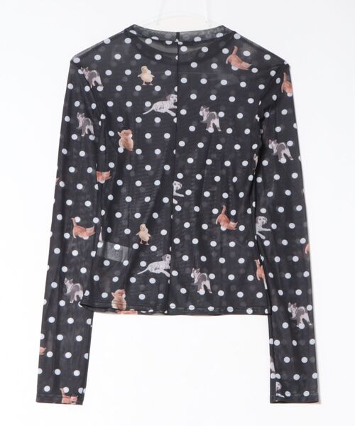Ritzy（リッツィー）の「ドット柄シアーハイネックトップス（Tシャツ/カットソー・レディース・ホワイト/ブラック・L/M/S）」の11枚目の写真