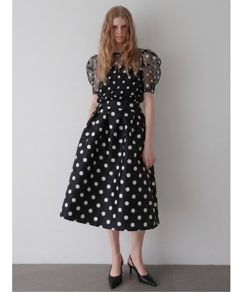 AMOMMA(アモマ)の「VOLUME FLARE DOT SKIRT(スカート・レディース・アイボリー/ブラック・FREE)」の12枚目の写真