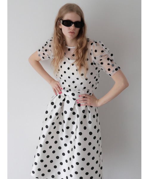 AMOMMA(アモマ)の「VOLUME FLARE DOT SKIRT(スカート・レディース・アイボリー/ブラック・FREE)」の14枚目の写真