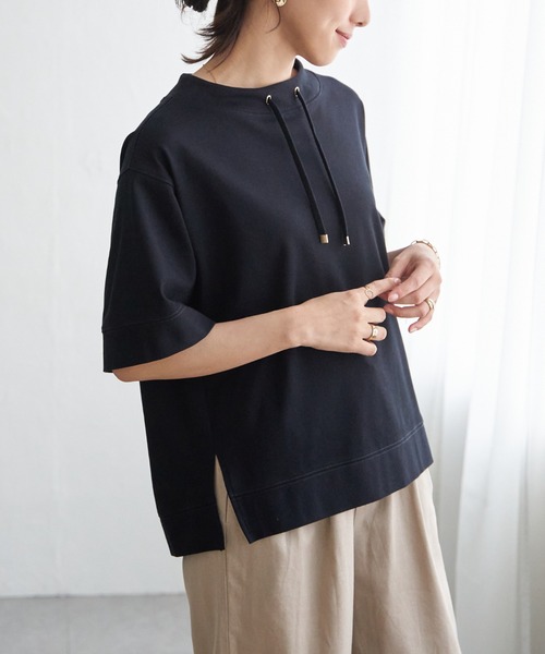 ikka(イッカ)の「【接触冷感】鹿の子スピンドルプルオーバー(Tシャツ/カットソー・レディース・ライトグリーン/ライトグレー/ネイビー/イエロー/オフホワイト・M/L/S)」の5枚目の写真