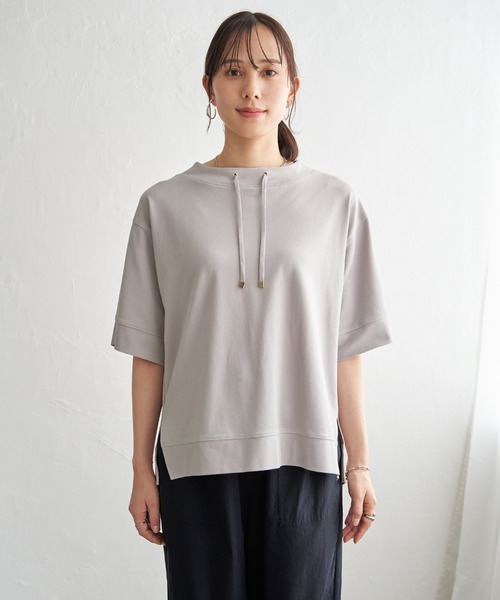 ikka(イッカ)の「【接触冷感】鹿の子スピンドルプルオーバー(Tシャツ/カットソー・レディース・ライトグリーン/ライトグレー/ネイビー/イエロー/オフホワイト・M/L/S)」の15枚目の写真