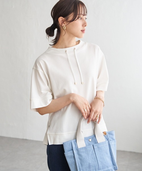 ikka(イッカ)の「【接触冷感】鹿の子スピンドルプルオーバー(Tシャツ/カットソー・レディース・ライトグリーン/ライトグレー/ネイビー/イエロー/オフホワイト・M/L/S)」の22枚目の写真