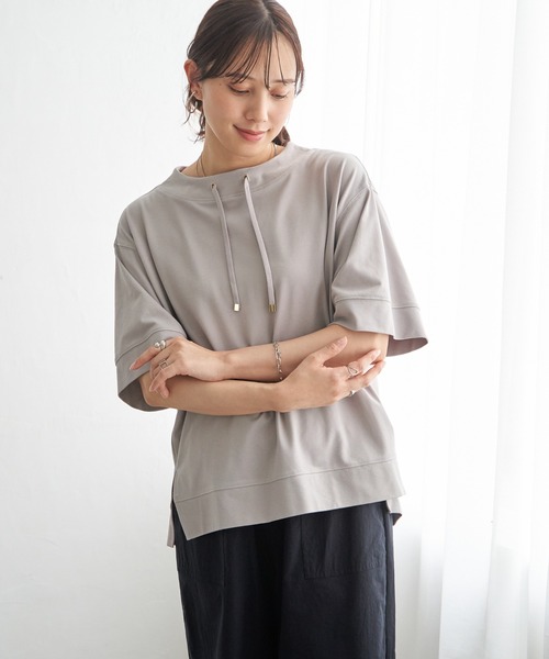 ikka(イッカ)の「【接触冷感】鹿の子スピンドルプルオーバー(Tシャツ/カットソー・レディース・ライトグリーン/ライトグレー/ネイビー/イエロー/オフホワイト・M/L/S)」の18枚目の写真