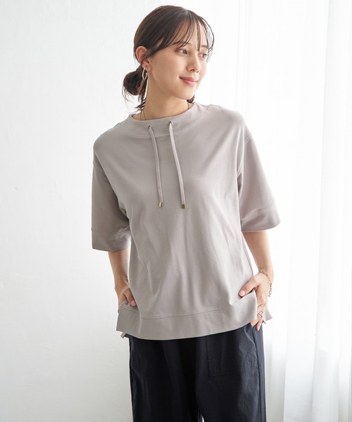 ikka(イッカ)の「【接触冷感】鹿の子スピンドルプルオーバー(Tシャツ/カットソー・レディース・ライトグリーン/ライトグレー/ネイビー/イエロー/オフホワイト・M/L/S)」の17枚目の写真