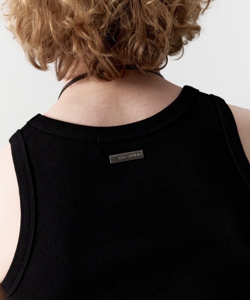 ESC STUDIO(イーエスシースタジオ)の「【ESC STUDIO】esc snug ribbed tank top / 【イーエスシーステュディオ】ESCスナッグリブドタンクトップ(タンクトップ・メンズ・ブラック/ホワイト・ONE SIZE)」の9枚目の写真