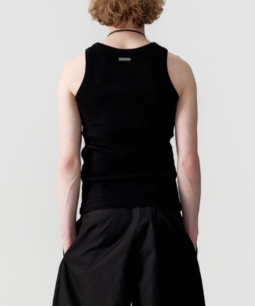 ESC STUDIO(イーエスシースタジオ)の「【ESC STUDIO】esc snug ribbed tank top / 【イーエスシーステュディオ】ESCスナッグリブドタンクトップ(タンクトップ・メンズ・ブラック/ホワイト・ONE SIZE)」の12枚目の写真