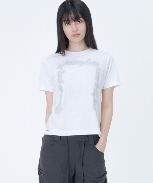 Miseki SEOUL(ミセキソウル)の「Chicano lettering short sleeve WHITE(Tシャツ/カットソー・レディース・その他・OS)」の1枚目の写真