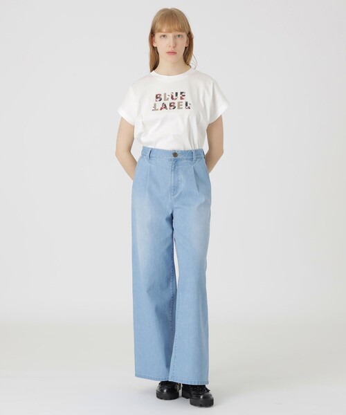 BLUE LABEL CRESTBRIDGE(ブルーレーベルクレストブリッジ)の「【BLUE LABEL DENIM】【接触冷感】ワイドパンツ(デニムパンツ・レディース・ブルー系その他4/ネイビー・40/36/38)」の18枚目の写真