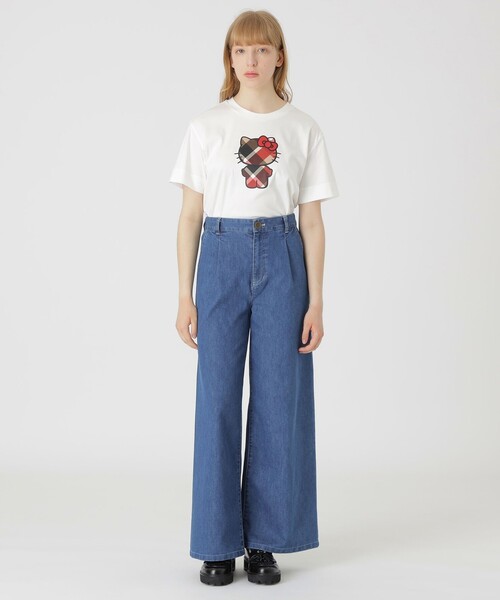 BLUE LABEL CRESTBRIDGE(ブルーレーベルクレストブリッジ)の「【BLUE LABEL DENIM】【接触冷感】ワイドパンツ(デニムパンツ・レディース・ブルー系その他4/ネイビー・40/36/38)」の10枚目の写真