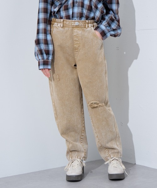 BISKEE（ビスキー）の「ダメージ加工デニムカーブパンツ/デニムパンツ ボトムス（カーゴパンツ・キッズ・ベージュ/ピンク・140cm/150cm/160cm）」の11枚目の写真