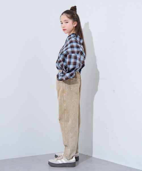 BISKEE（ビスキー）の「ダメージ加工デニムカーブパンツ/デニムパンツ ボトムス（カーゴパンツ・キッズ・ベージュ/ピンク・140cm/150cm/160cm）」の9枚目の写真