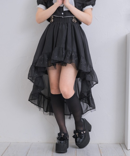 ROJITA(ロジータ)の「【セットアップ対応/新色登場】ストーン付きフィッシュテールスカート(スカート・レディース・アイボリー/ブラック/ブルー/ミント/ピンク・FREE)」の2枚目の写真