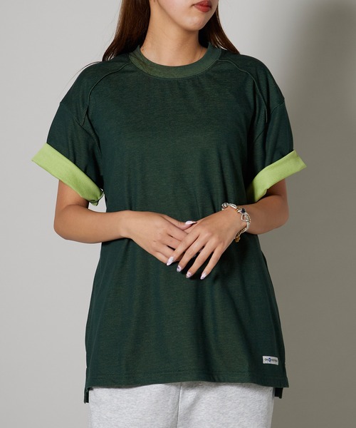 OK YESTERDAY(オッケーイエスタデイ)の「OK YESTERDAY / オーケー イエスタデイ ダブルフェイスTシャツ 秋 秋服 2026年秋冬(Tシャツ/カットソー・メンズ・グリーン/ネイビー・M/L)」の2枚目の写真