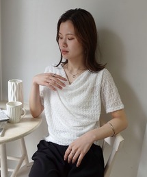 CORNERS | エンボス加工ドレープ半袖Tシャツ(Tシャツ/カットソー)