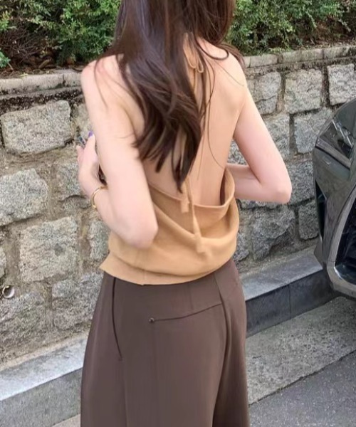 FAVORITO（ファヴォリート）の「袖なしニットトップス（ニット/セーター・レディース・キャメル/オフホワイト・F）」の16枚目の写真