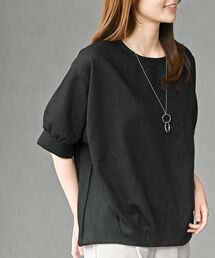 ネックレス付きラメサカリバ裾タックプルオーバー